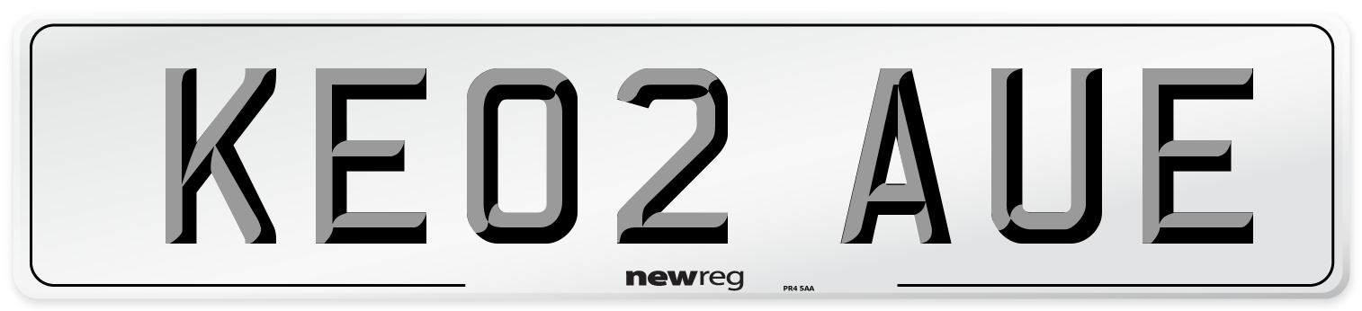 KE02 AUE Number Plate from New Reg